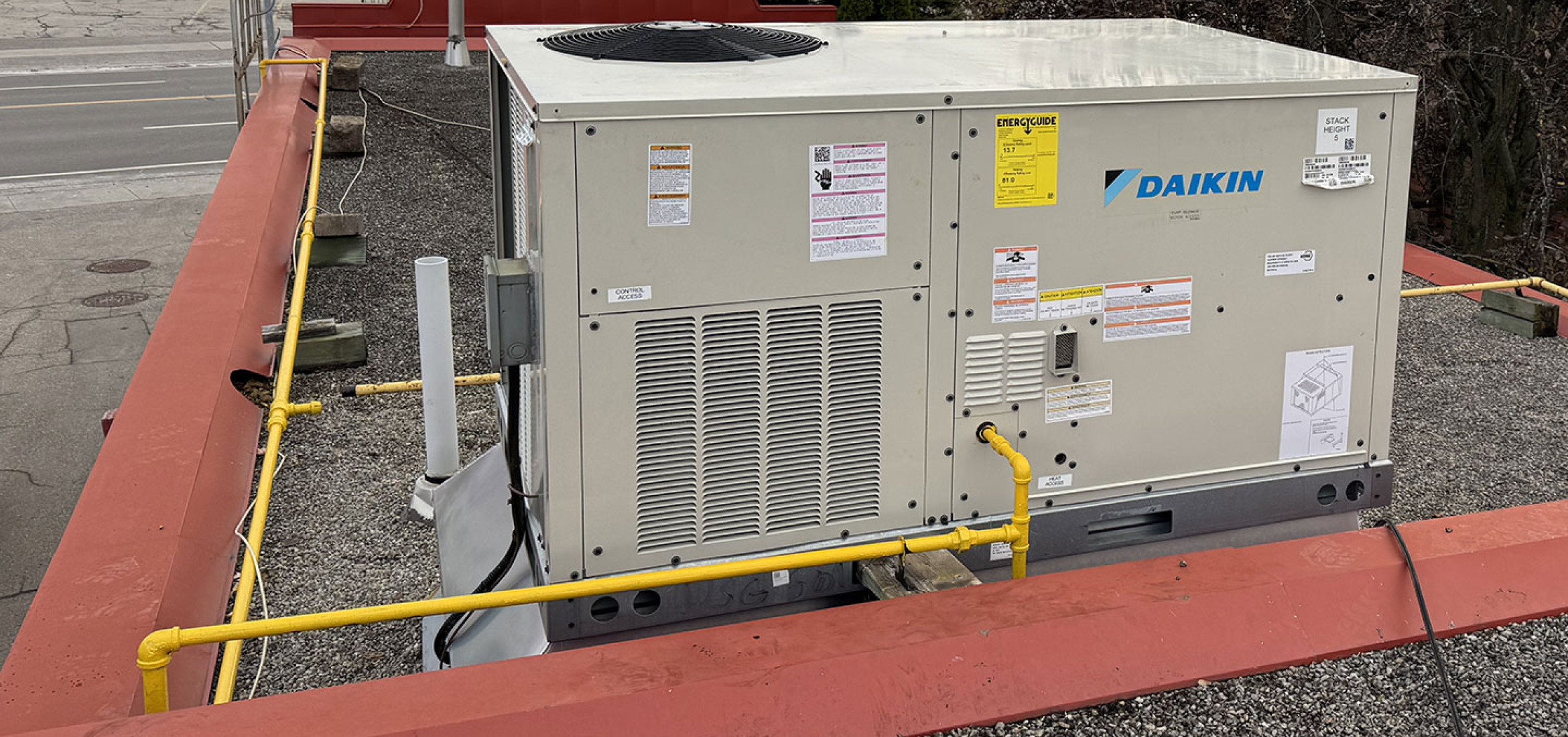 commercial-hvac-industrial-Rooftop-Carrier-to-Daikin-3-ton-upgrade-Scarborough-after-front-view